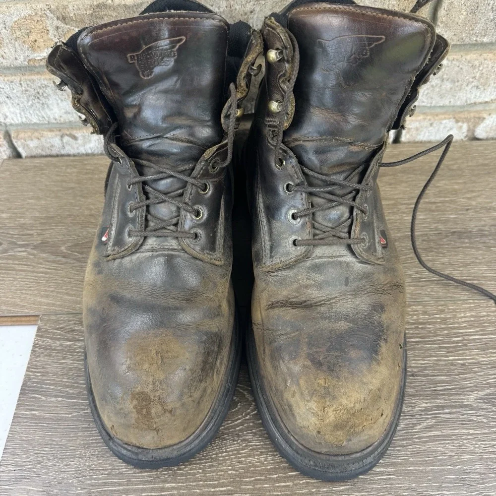 Red Wing 2212 Work Boots Mens Sz 10 H Width Leather Safety Toe Resoled*No Insole